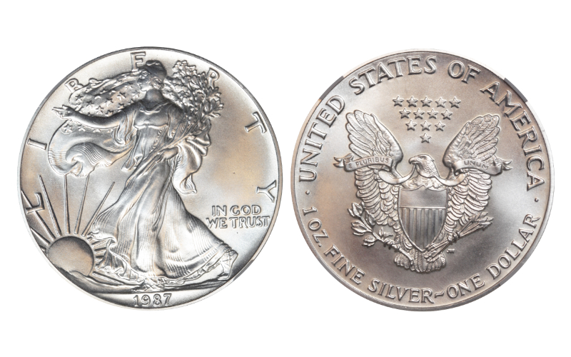 Estados Unidos 1 Dólar 1987 American Eagle Encapsulada NCV MS66