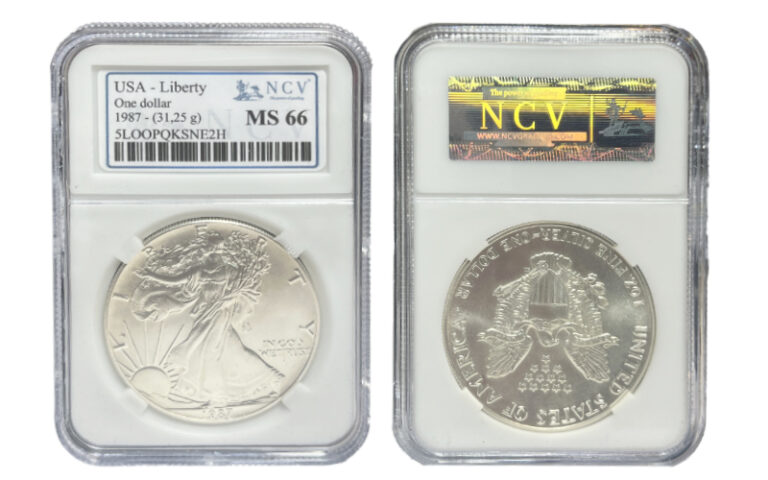 Estados Unidos 1 Dólar 1987 American Eagle SC Encapsulada NCV MS66