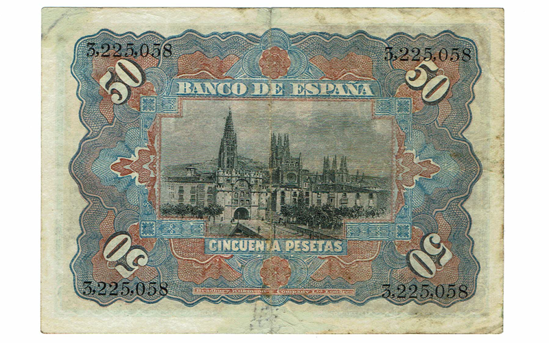 50 Pesetas 15 Julio 1907 Restaurado MBC