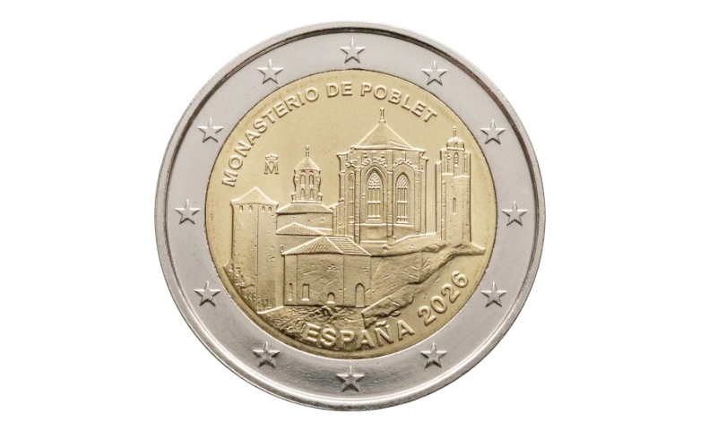 España Cartera Oficial Serie Euros 2026 Monasterio de Poblet BU