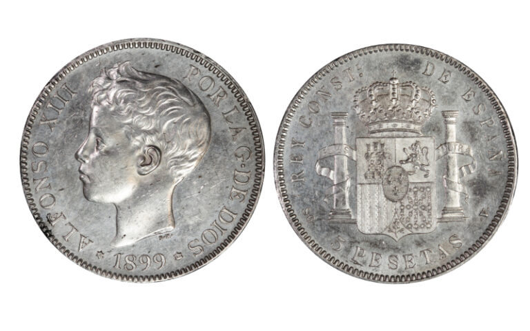 Alfonso XIII 5 Pesetas 1899* 18-99 SGV EBC-SC