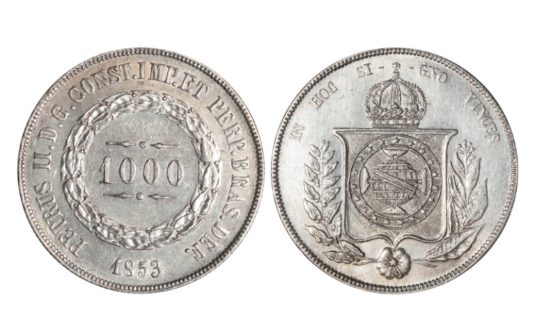 Brasil Pedro II 1000 Reis 1853 EBC+