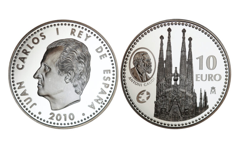 España 10 Euros 2010 Antoni Gaudí Sagrada Familia PROOF