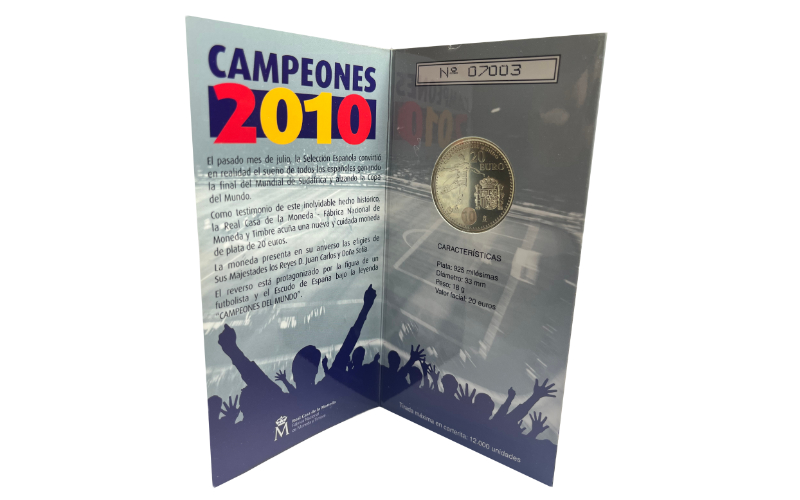 España Cartera 20 Euros 2010 Campeones del Mundo SC