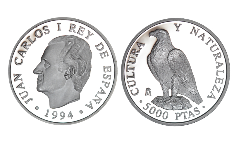 España 5.000 Pesetas 1994 Águila Imperial 1ª Serie Cultura y Naturaleza PROOF