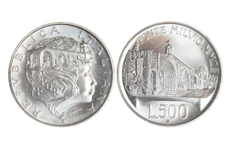 Italia 500 Liras 1991 2100 Aniversario Puente Milvio en Roma SC