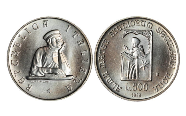 Italia 500 Liras 1988 900 Aniversario Universidad de Bolonia SC