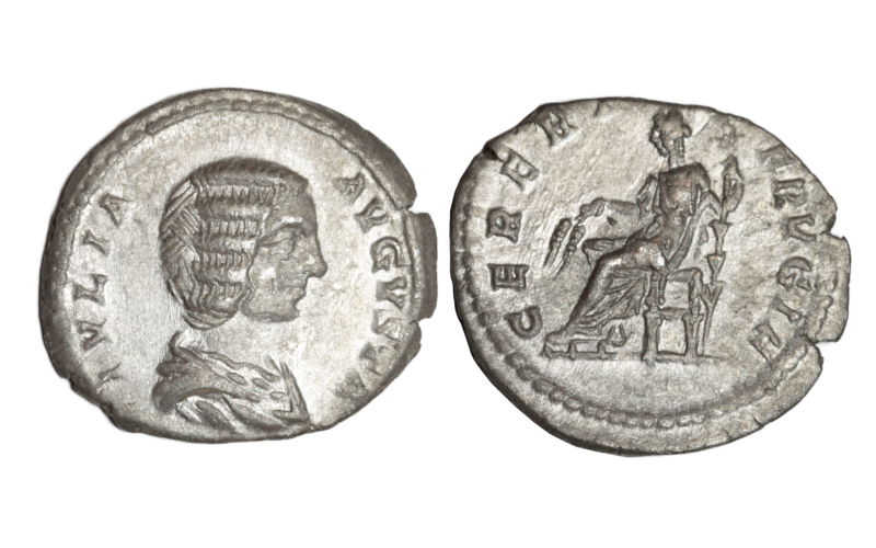 Julia Domna Denario 196-211 d.C. Roma EBC+