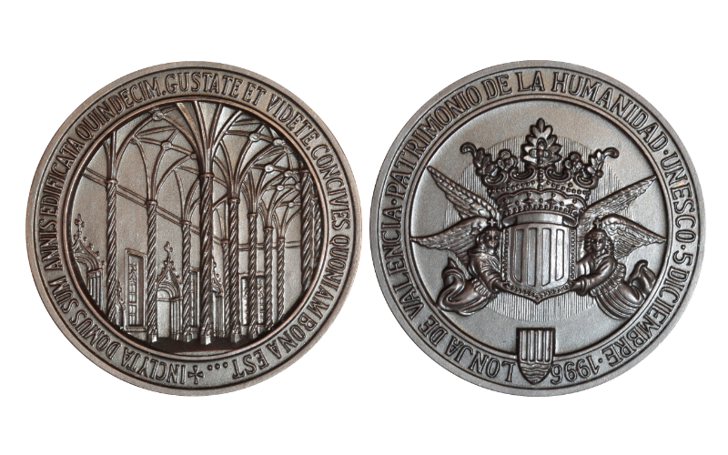 Medalla Bronce Declaración Patrimonio de la Humanidad de la Lonja de Valencia 5 de diciembre de 1996 SC