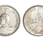 Estados Alemanes del África del Este Guillermo II 1/4 Rupia 1904 A Rayitas EBC-