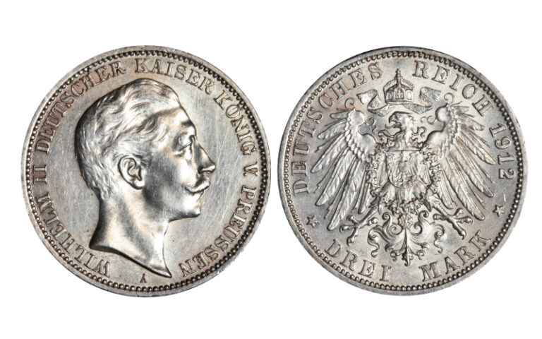 Alemania Reino de Prusia Guillermo II 3 Marcos 1912 EBC