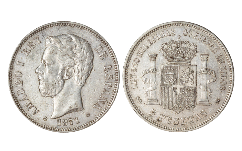 Amadeo I (1871-73) 5 Pesetas 1871*18-71 SDM MBC-EBC