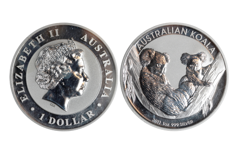Australia 1 Dólar (1oz. 999) 2011 Koala PROOF Certificada ANACS MS70