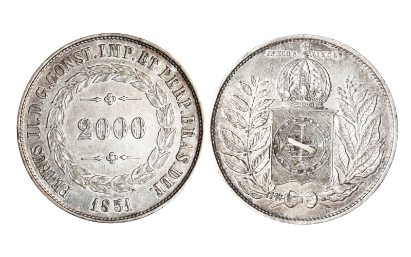 Brasil Pedro II 2.000 Reis 1851 EBC-