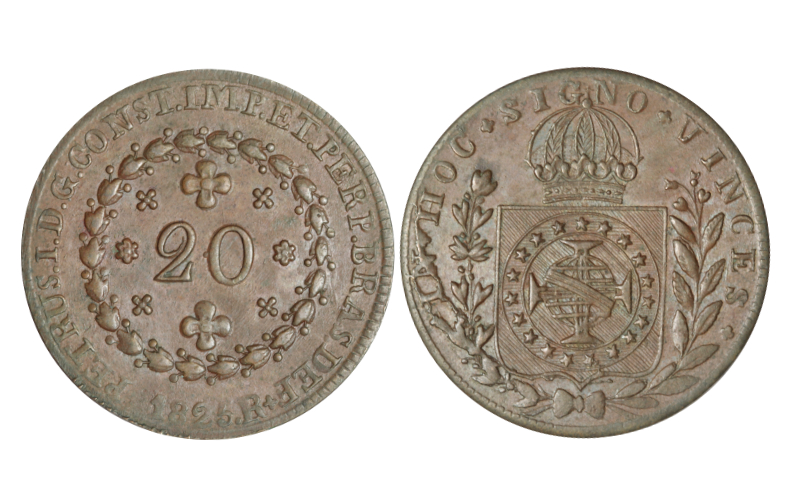 Brasil Pedro I 20 Reis 1825 R MBC+
