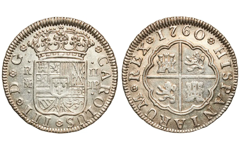 Carlos III 2 Reales 1760 Madrid JP EBC-SC