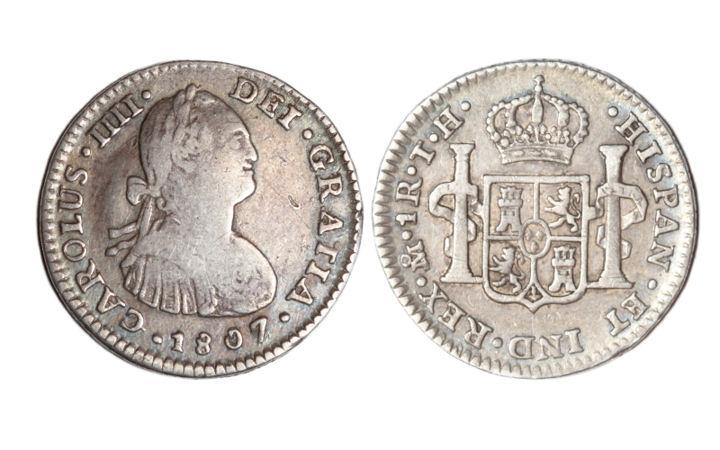 Carlos IV 1 Real 1807 México TH BC+