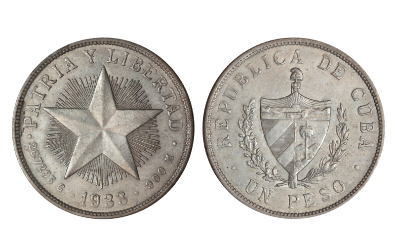 Cuba 1 Peso 1933 Estrella MBC+