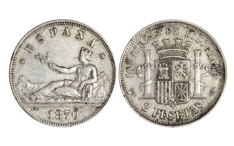 Gobierno Provisional 2 Pesetas 1870* 18-70 MBC+
