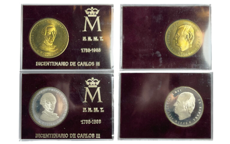 España Medallas Bicentenario Carlos III 1788-1988 FDC