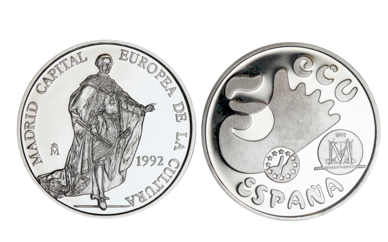 España 5 Ecu 1992 Madrid Capital Europea de la Cultura PROOF