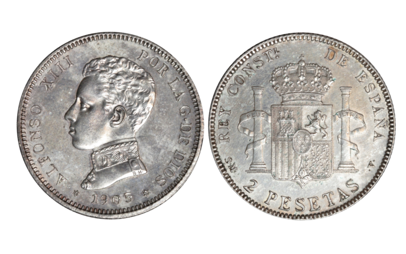 Alfonso XIII 2 Pesetas 1905 *19-05 EBC+/EBC