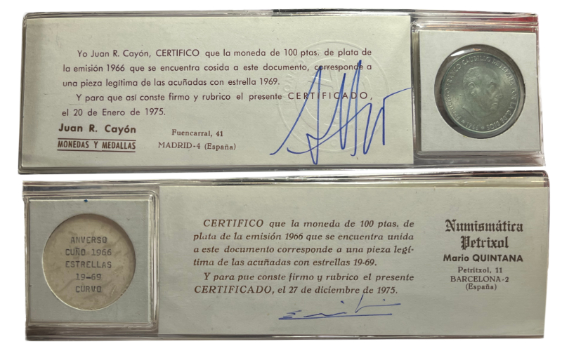 Estado Español 100 Pesetas 1966 *19-69 Certificada EBC