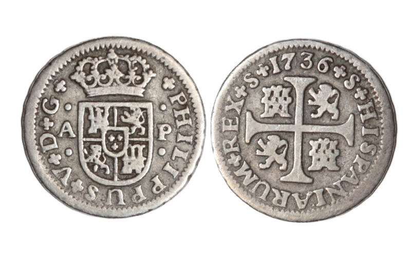 Felipe V 1/2 Real 1736 Sevilla AP BC+
