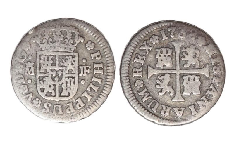 Felipe V 1/2 Real 1738 Madrid JF BC+