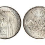 Italia 500 Liras 1965 700 Aniversario nacimiento de Dante SC