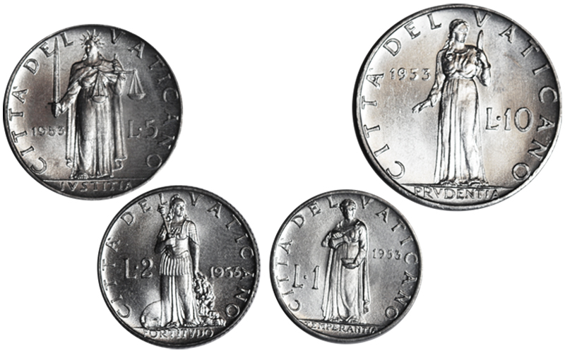 Vaticano Pio XII Serie 4 Valores 1953 SC