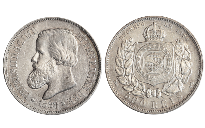 Brasil Pedro II 500 Reis 1888 MBC+