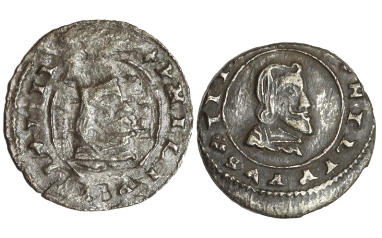 Lote 8 Maravedís Felipe IV Granada 1662 y 1664 Falsos de época