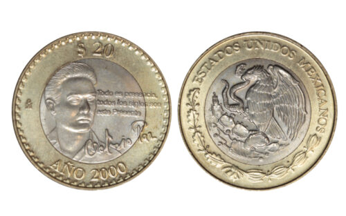 México 20 Pesos 2000 Octavio Paz EBC+