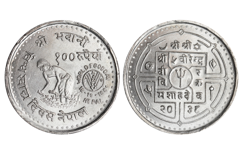 Nepal Birendra Bir Bikram 100 Rupias 1981 Día Mundial de la Alimentación Golpec. SC