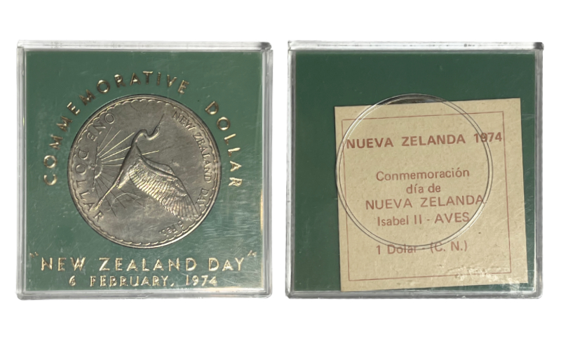 Nueva Zelanda 1 Dólar 1974 Conmemoración día de Nueva Zelanda - Aves SC