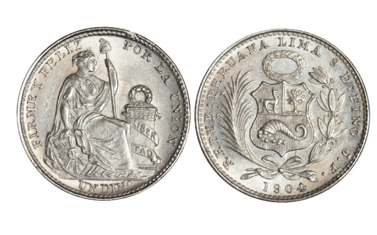 Perú 1 Dinero 1904 leve golpec. EBC-SC