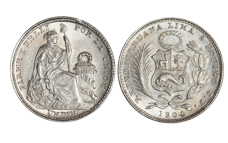 Perú 1 Dinero 1904 leve golpec. EBC-SC