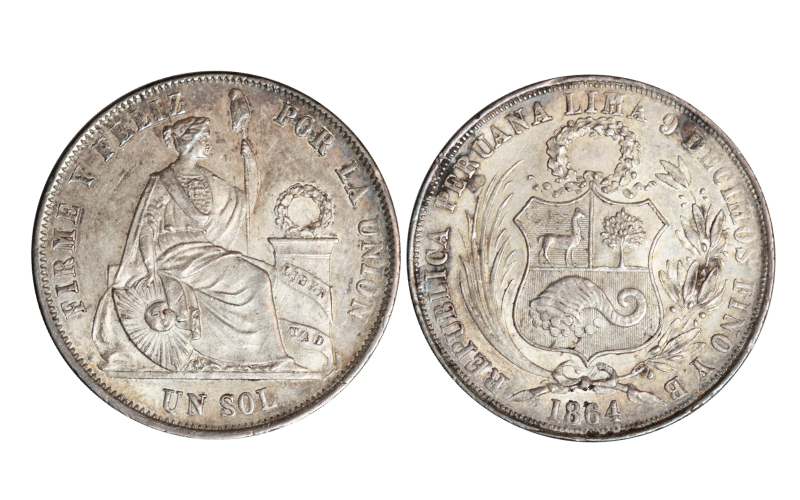 Perú 1 Sol 1864 EBC
