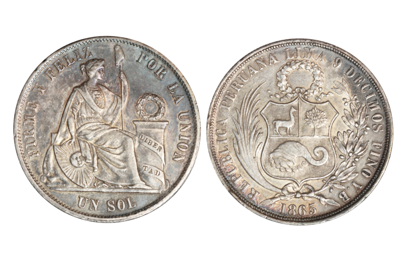 Perú 1 Sol 1865 EBC-