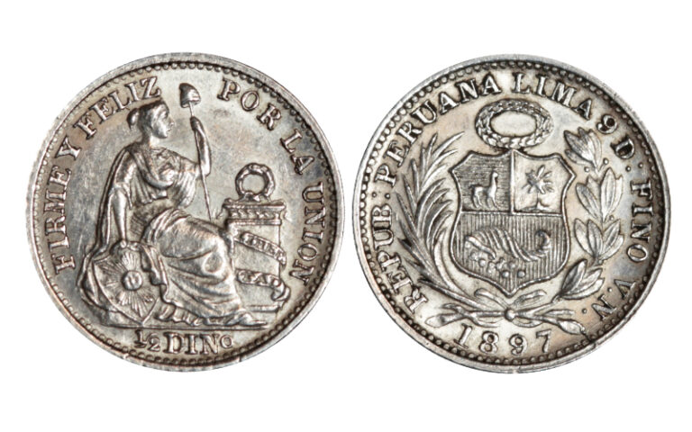 Perú 1/2 Dinero 1897 EBC+
