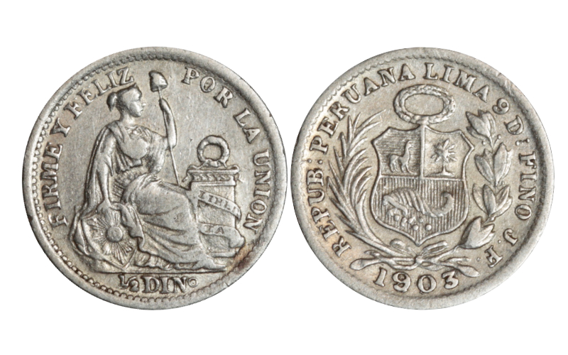 Perú 1/2 Dinero 1903 MBC