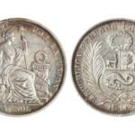 Perú 1/2 Sol 1916 Libertad Sentada EBC