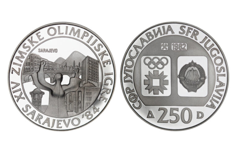 Yugoslavia 250 Dinara 1982 Juegos Olímpicos 1984 Sarajevo PROOF