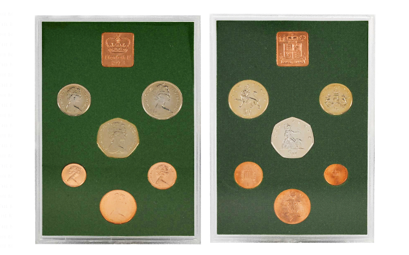 Gran Bretaña Serie Monedas Oficial 1975 PROOF