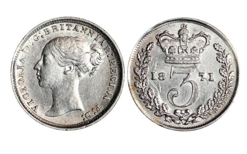 Gran Bretaña 3 Peniques 1871 SC-