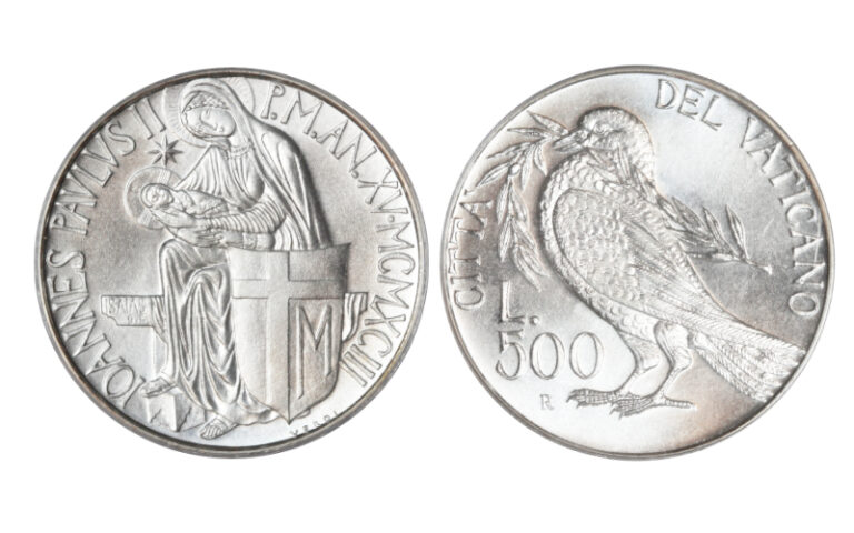 Vaticano Juan Pablo II 500 Liras 1993 Encíclica de la Paz en Terris BU
