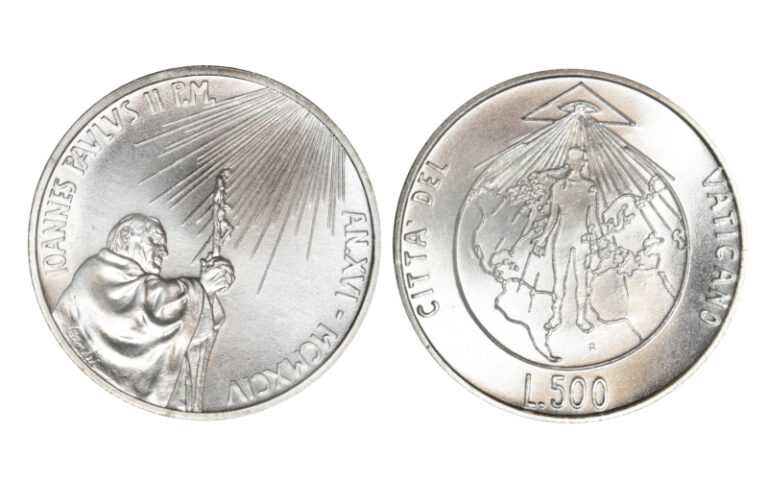 Vaticano Juan Pablo II 500 Liras 1994 Esplendor de la encíclica BU