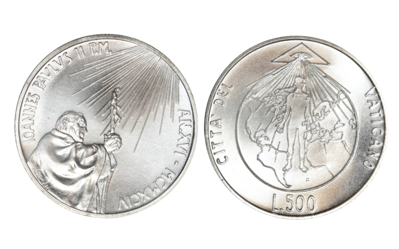 Vaticano Juan Pablo II 500 Liras 1994 Esplendor de la encíclica BU