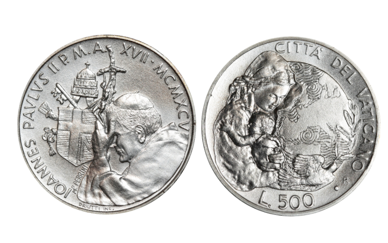 Vaticano Juan Pablo II 500 Liras 1995 Año Internacional de la Mujer BU